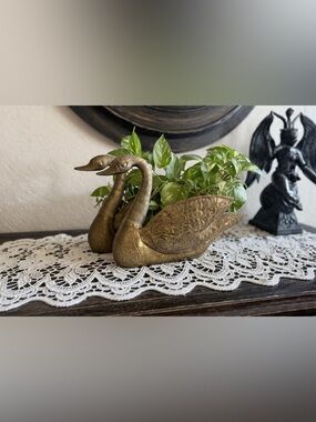 Vintage Brass Swan Planter sold individually